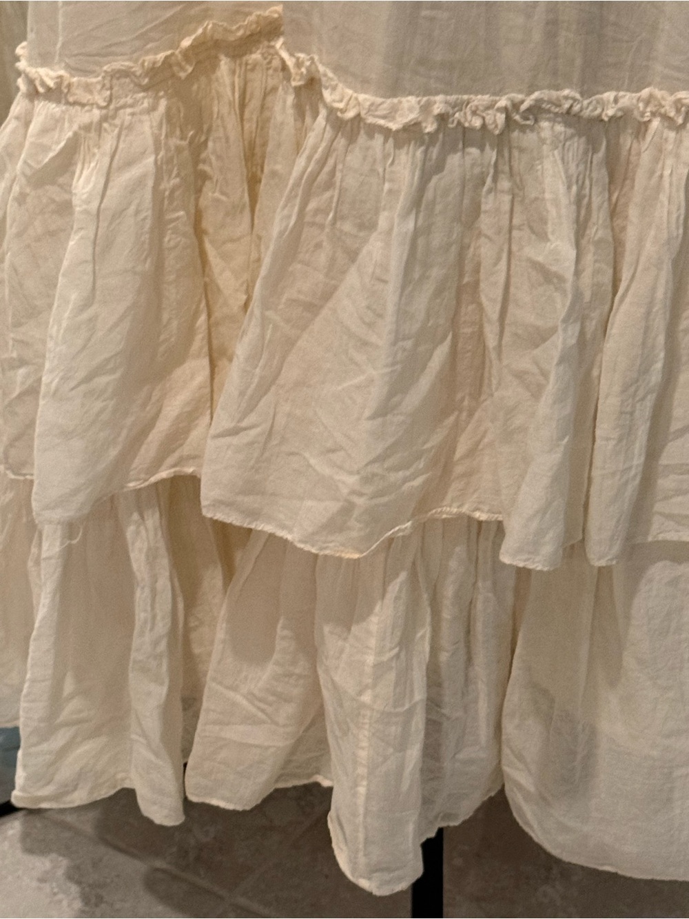 French Connection Cream Tiered Maxi Dress with Spaghetti Straps - Picture 10 of 11